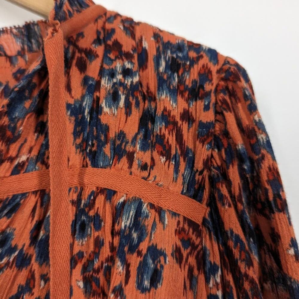 Ulla Johnson Jeanne Rosewood Long Sleeve Blouse Floral Cotton Size 0 Preowned - Picture 7 of 12